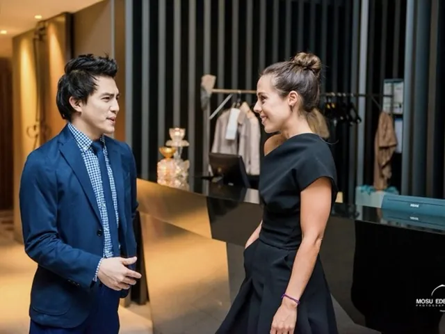 Michael in conversation at an industry event